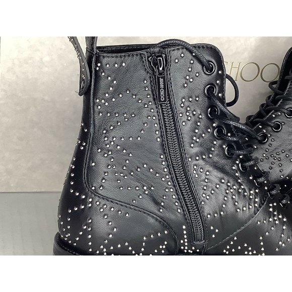 Jimmy Choo Cruz flat black/silver star leather boot  EURO size 41 - Picture 5 of 9